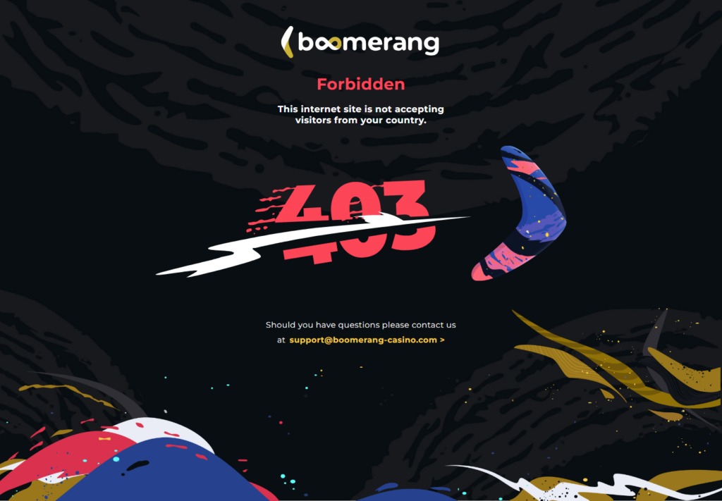 boomerang-casino.com on 7 September 2026 refusing UK visitors with a Forbidden page