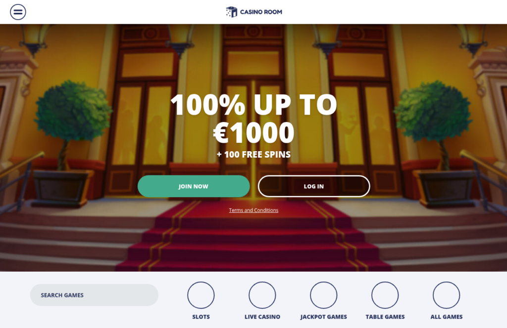 The archived casinoroom.com homepage from 12 October 2021 showing a 100 percent up to 1000 euros plus 100 free spins welcome offer